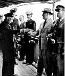 Placentia Bay 14 August 1941 Prime Minister Churchill and President Roosevelt met at Placentia Bay aboard the USS Augusta and on HMS Prince of Wales on 14 August