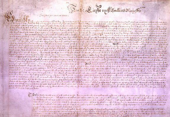 Petition of Right 1628 Political tension concerning the power of Parliament and the 'rights and liberties of the subject'.