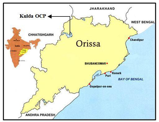 During the present study data were recorded at 1 min interval. Figure 1. Layout of Kulda OCP The project is designed to produce 10 million tonnes of coal at an overall stripping ratio of 0.97.