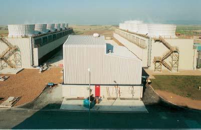 1) Hybrid cooling tower made of concrete with sound attenuators for a power station in The Netherlands. (Fig.