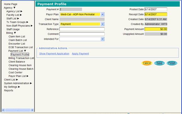 2a. Select the desired plan 2c. Indicate a zero Payment Amount. 2b. Select the Payment transaction type. 3. Click here to go to the Payment Application Claim List. 2d.