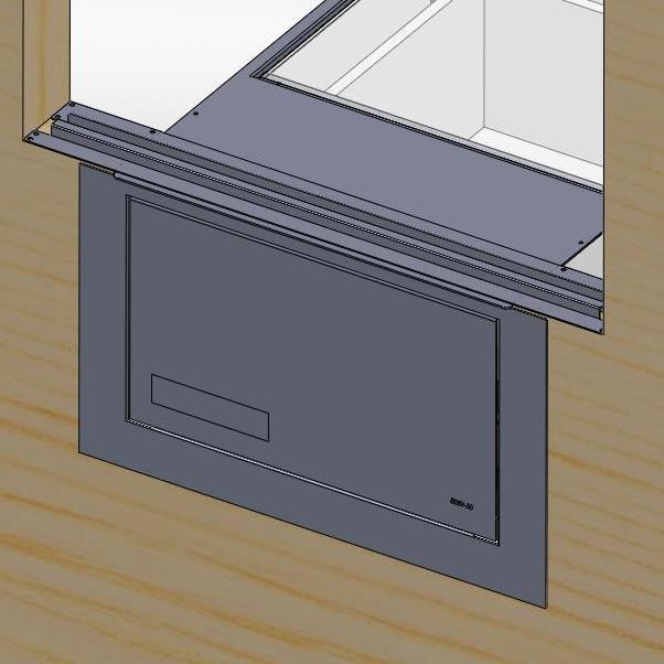 Reinstall the cover plate after mounting the drawer assembly F.