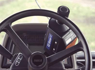 When you are driving your vehicle, the EZ Pilot system turns the wheel for you with a compact electric motor drive using guidance from Trimble displays to help keep you on line and improve your
