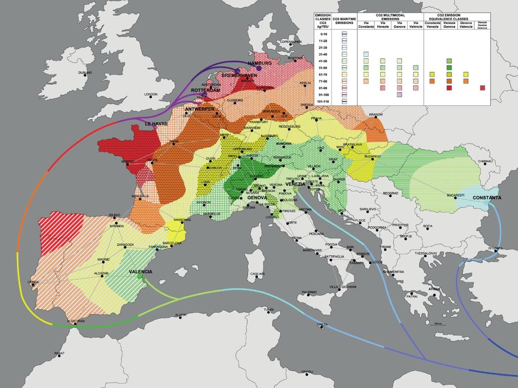 The Mediterranean greenest route Asia-Europe Source: