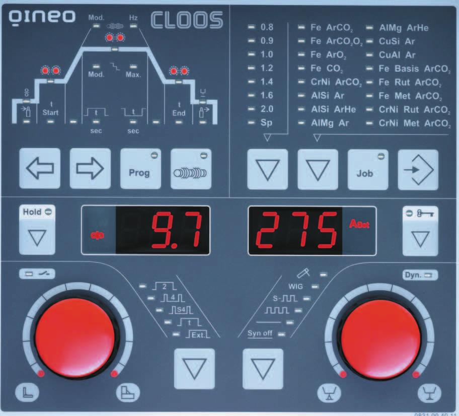 QINEO Operating module MASTER One operating panel for 1,000 jobs The MASTER version has additional parameters to enhance operation and also a JOB function which enables up to 999 jobs to be archived