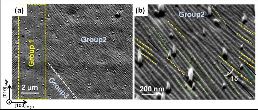 Chapter 5 Determination of crystallographic features of epitaxial NiMnGa thin films by EBSD contrast zones contain shorter and bent plates oriented at specific angles (roughly 45 ) with respect to