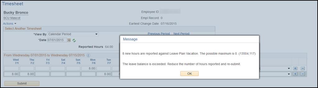 You can view your available balances on the Leave / Compensatory Time tab.