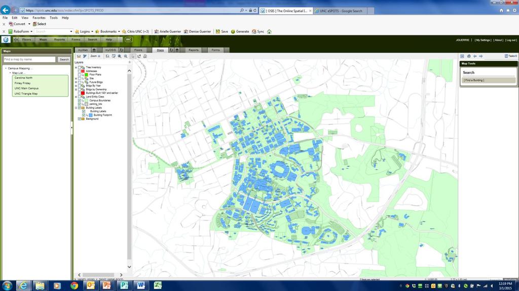 Tool Box: The Online Spatial Information System (OSIS) espots Space