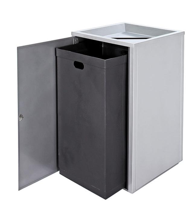 STORLEK is available with 4 top options - a waste opening, a recycling opening, a paper opening and a tray-top for foodservice areas.