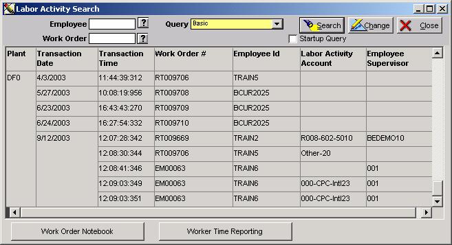 WO Enhancements New Labor Activity Data Labor Activity Account: WO Account at the moment that time was