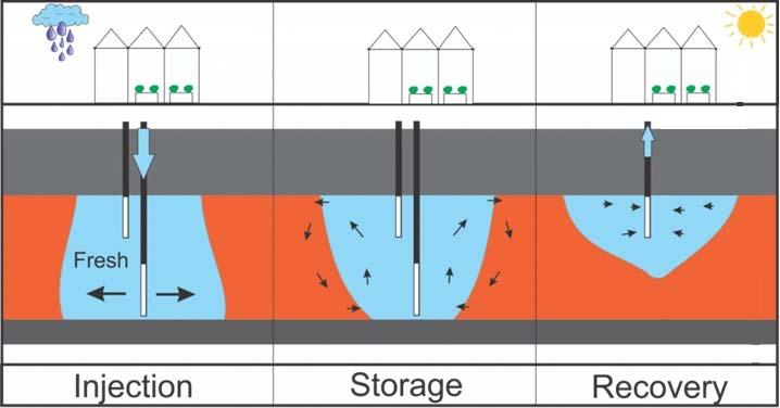 Aquifer Storage & Recovery (ASR) Definition - use of a system of wells to inject the purified water (or surface water), form an