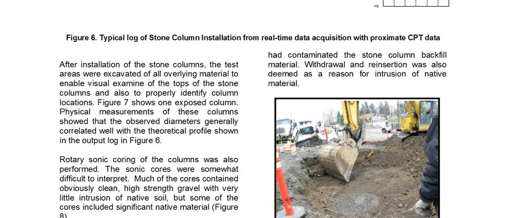 enable visual examine of the tops of the stone columns and also to properly identify column locations. Figure 7 shows one exposed column.