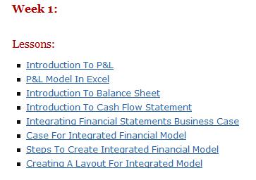 Study Session: Week I 1. Pre-requisites to Financial Modeling 2.