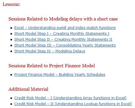 Study Session: Week VI 1. Integrated Project Finance Model 1. Building Yearly Schedules 2.