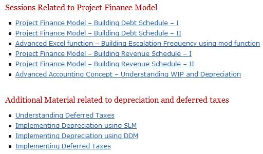 Study Session: Week VII 1. Integrated Project Finance model 1. Building Debt Schedule 2. Building Escalation Frequencies 3. Building Revenue Schedule 2.