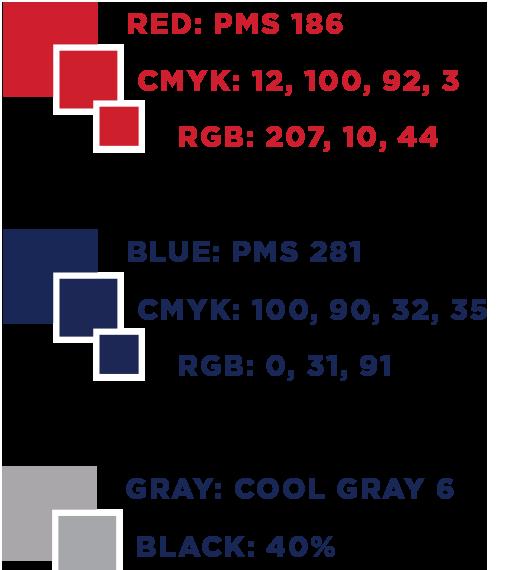 OFFICIAL SCHOOL COLORS The primary, official school colors for Panhandle State are red and blue; cool gray may serve as a supporting color along with white.