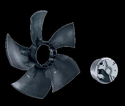 Patented double-wall housing Shorter defrosting cycles Two-piece plastic fan housing with integrated channels for water