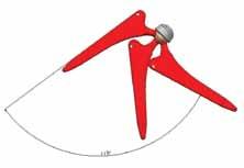 180 Internal/External Rotation 115 Abduction/Adduction Angle 135 Flexion/Extension Angle The range of motion has been maximised whilst preserving the femoral head coverage.