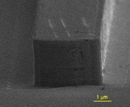 Figure 7.11. SEM image of the metalized facet of a w=2.9 µm active core waveguide. 7.3.
