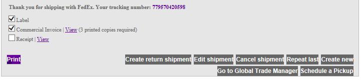 This can be very useful for recurrent shipments Click Ship when ready Print