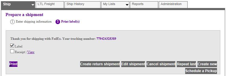 Rate & transit times (optional) Click Calculate to see shipment transit times TIP: If an error occurs on shipment a prompt in red writing appears.