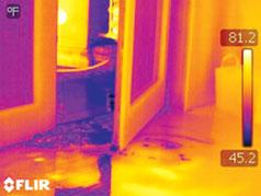 efore long, water was coming in under the door, as both the visual and infrared photos show (, D).
