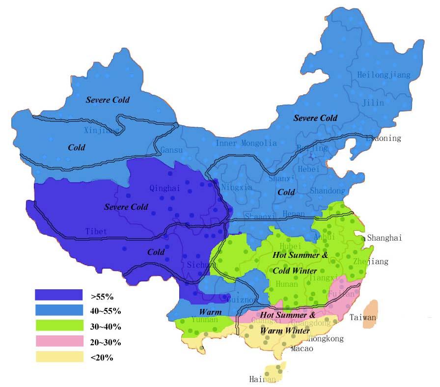 3536, Page 6 However, Guangxi, Guangdong and Hainan lie in the south of China, where the average temperature of the coldest month in a year is over 9.