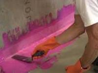 Liquid Roll or paint-on liquid membrane that can be applied on floors, walls, and ceilings and bonds directly to the drain flange.