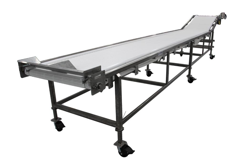 Inspection Conveyor Capacities Working Width Capacity (lbs per hour) 31 Approximately 8,000 lbs per hour Inspection Conveyor Add-on Options Inspection Conveyor Options Overhead light kits