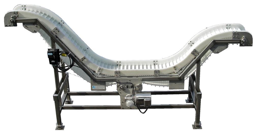 stainless construction Cleated plastic Intralox belt Conveyor built to reach the