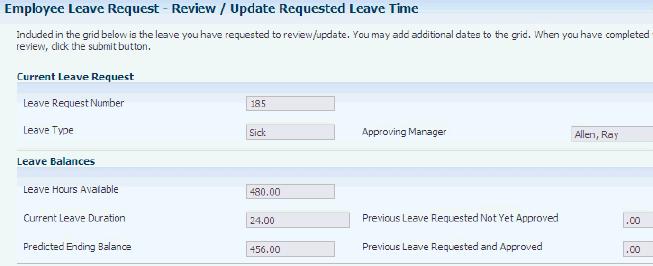 Requesting Leave Time Note: You can use the attachment feature in both JD Edwards EnterpriseOne Tools Release 9.1.3 or higher and Tools Release 9.1.2 or lower.