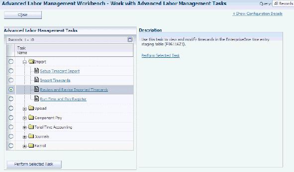 Setting Processing Option for the Advanced Labor Management Workbench Program (P05210