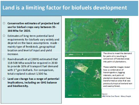 To meet 10% liquid fuel use by biofuels will require an