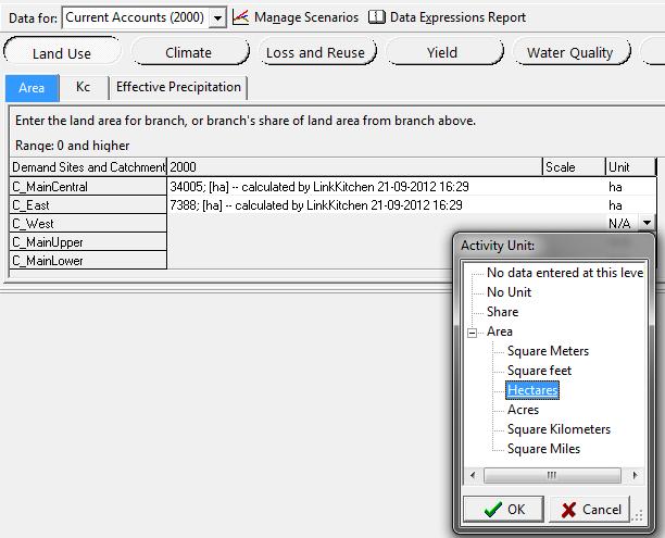 3.10 Send Linkage File Data to WEAP In the currently used approach, you use the initial MODFLOW model inputs in WEAP rather than any of the WEAP built-in models for calculating groundwater recharge.