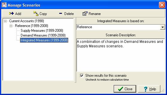 Menu Option: Area: Manage Scenarios (also on Data View toolbar) See also: Scenarios, Data View 4.