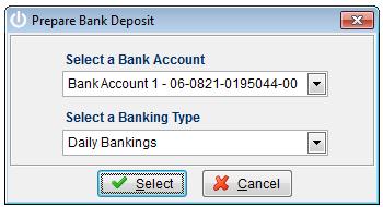 - Preparing a Bank Deposit To deposit the proceeds of a Cash Drawer from the Cashbook dropdown menu select Prepare Bank Deposit.