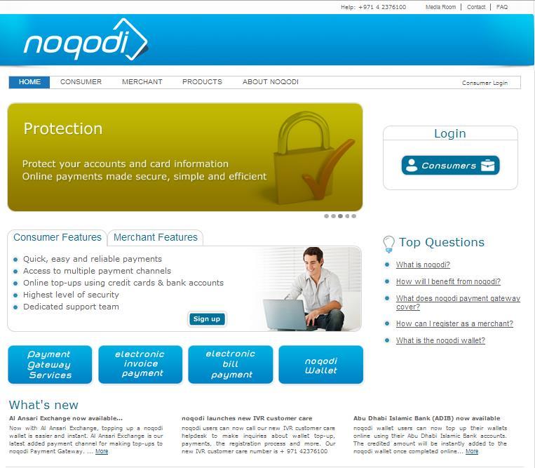 Registering for noqodi.step 1 Visit www.noqodi.com to register online for noqodi wallet.