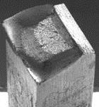 steels can be determined by looking at the fresh failure surface under low-power magnification (approx 3X). A smooth surface is characteristic of shear.