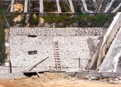 Protection to slope by rigid surface (continue) Masonry or stone pitching lay stone rubble or block (with filter layer underneath) onto surface to protect slope from weathering In general, rigid
