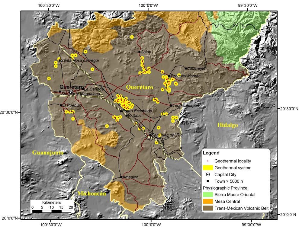 Iglesias et al Figure 3: Location and areal extent of the 28 inferred geothermal systems with adequate data to estimate reserves Table 1. Summary of Results. Name geoth. system No.