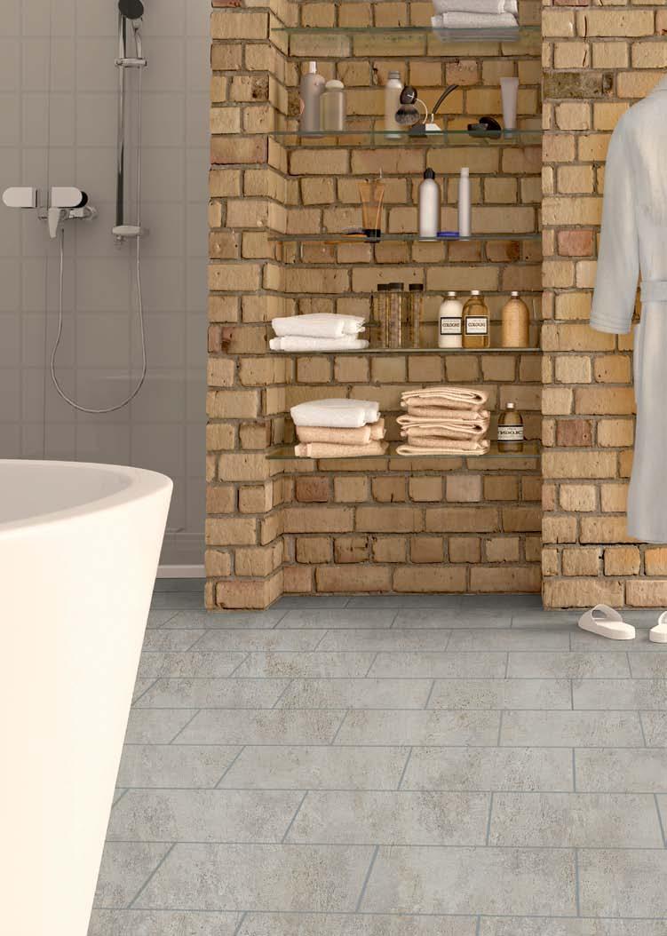 Travertine and sandstone presents a natural and earthy atmosphere