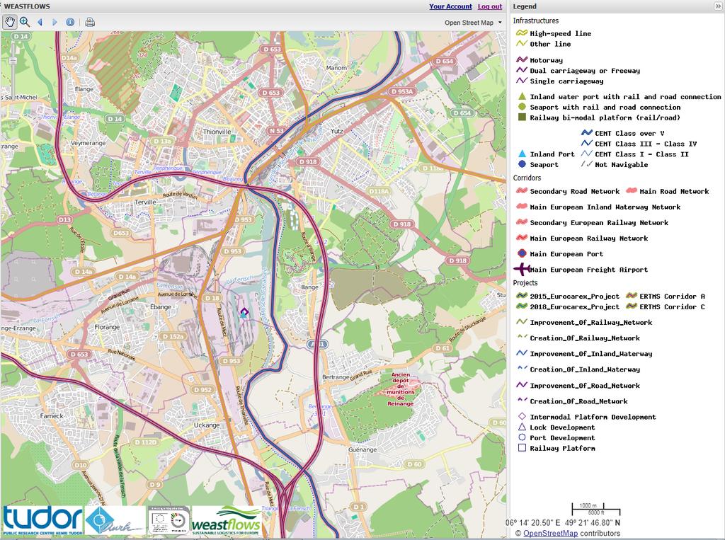 4.8 The Europort Lorraine project 4.8.1 Overview of the project The agglomeration of communities Doors France (Thionville) and Val de Fensch have developed a common project, since 2009, the creation