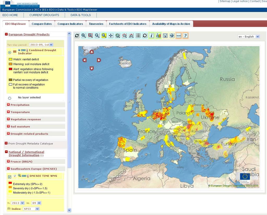 Drought 2013 through EDO MapViewer/DMCSEE Interoperability;