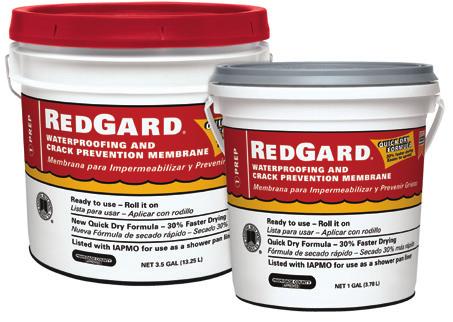 RedGard Waterproofing and Crack Prevention Membrane Dries faster than typical competitive