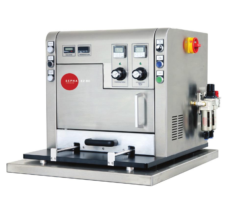 EZ BLISTER EZ BLISTER IS A COMPACT, CUSTOMIZABLE, COMMERCIALLY COMPETITIVE BLISTER PACKAGING MACHINE FOR CLINICAL TRIAL LABORATORIES AND FACILITIES REQUIRING LOW VOLUME PACKAGING SOLUTIONS.