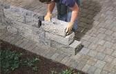 Step : Install Corner Block Place blocks on each course to end the wall in the look you want.