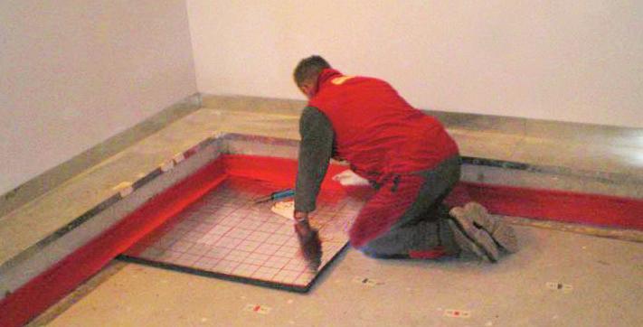 The radiant system was installed on the lightened cement screed and