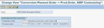 Page 6 of 19 In this configuration parameter, you can maintain the production order type or the process order type, which the system should use as default during the planned order conversion.