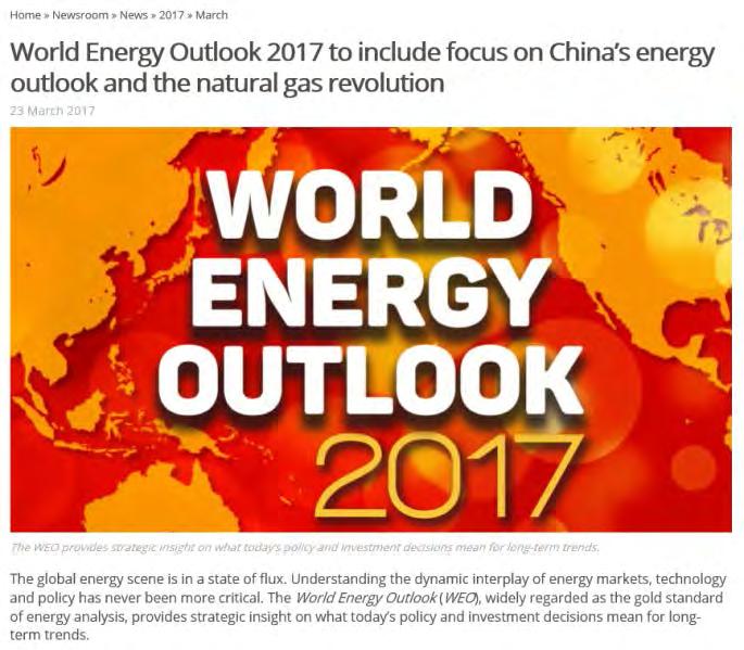 Further publications in 2017 WEI 2017: launch 10 July Global energy