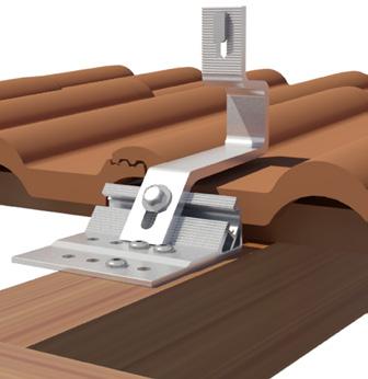 For different roof tile dimensions, roof hooks with suitably long adapter plates are available in order to achieve the corresponding lateral adjustability.